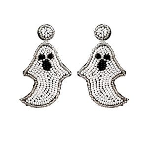 New! Women’s Beaded Rhinestone Bling Ghost Boo Halloween Earnings Set